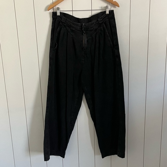 Free People Lotta Love Pleated Wide Leg Pants Black - Picture 4 of 6